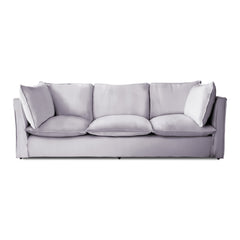 Coco 4 seater sofa with Self Piped Knife Edge cushion in Cotton Linen Sea Salt - Made to Order