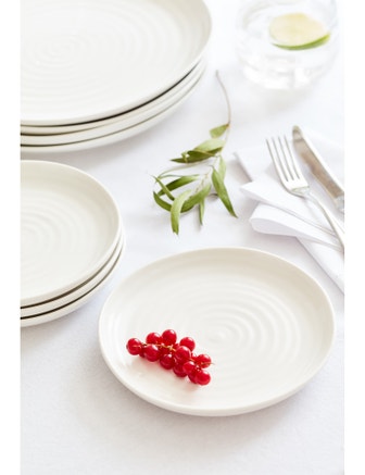 White Porcelain Coupe Side Plates - Set of Four