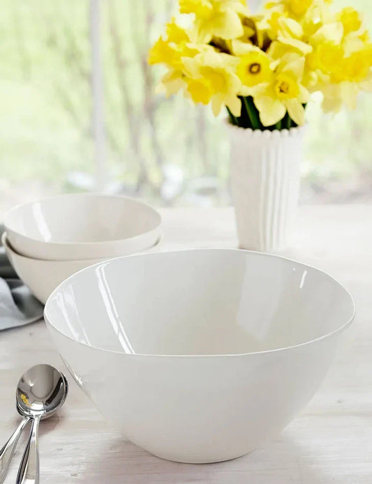 Cream Arbor Serving Bowl