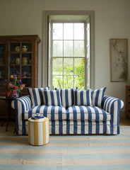 Drum Footstool in Stripes Dandelion - Made to Order