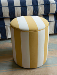 Drum Footstool in Stripes Dandelion - Made to Order