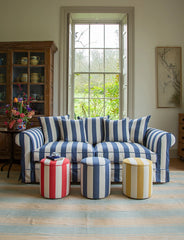 Drum Footstool in Stripes Dandelion - Made to Order