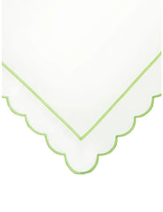 Green Scalloped King Size Flat Sheet