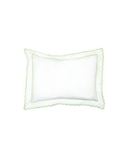 Green Scalloped Oxford Pillowcase (50cm x 75cm) - Pre Order for Delivery in Late December 