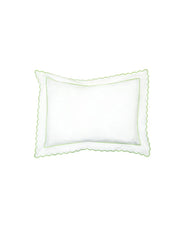 Green Scalloped Edge Super King Pillowcase (50cm x 90cm)