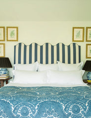 Scalloped Super King Headboard in Stripe Sea Holly - Available Now