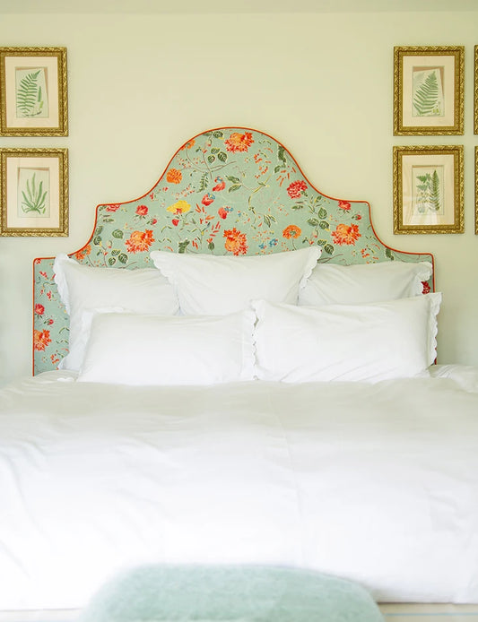 Super King Headboard in Andrew Martin Wildwood Duck Egg