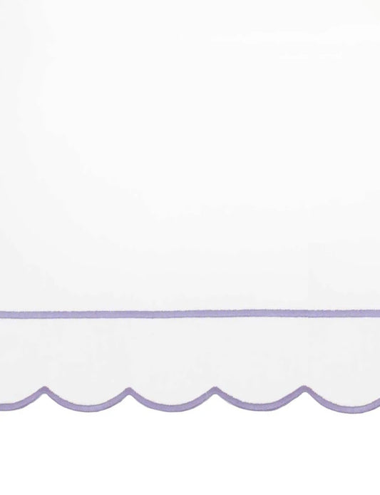 Lilac Scalloped King Size Flat Sheet