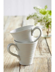 White Porcelain Classic Mugs - Set of Four