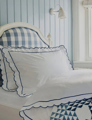 Navy Scalloped Emperor Duvet Cover