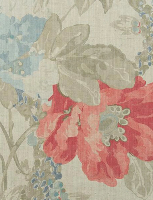 Peony Sea Coral Fabric Sample Per Metre