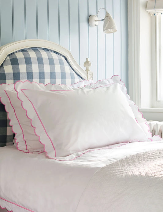 Pink Scalloped Single Duvet Cover