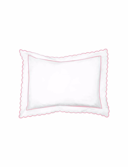 Pink Scalloped Oxford Pillowcase (50cm x 75cm)