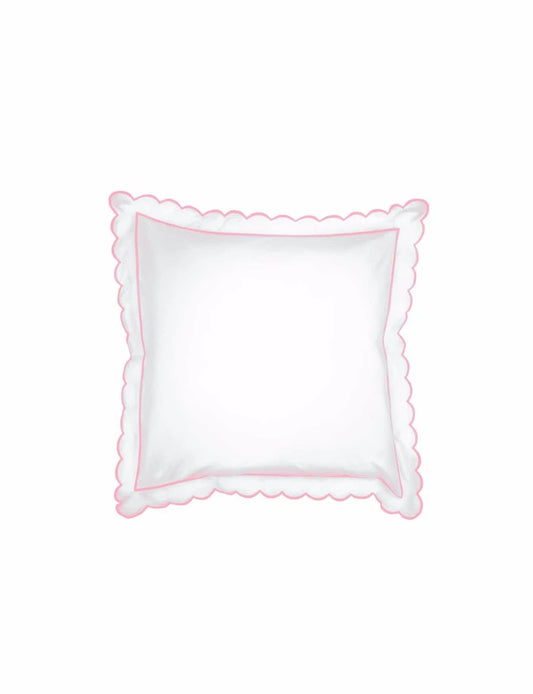 Pink Scalloped Square Pillowcase (65cm x 65cm)