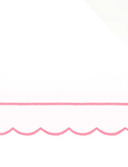 Pink Scalloped King Size Flat Sheet