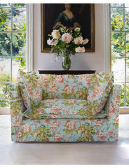 Coco Loveseat with Self Piped Knife Edge cushion in Andrew Martin Midsummer Sky - Available Now