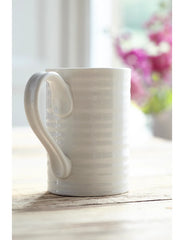 White Porcelain Tall Mugs- Set of Four