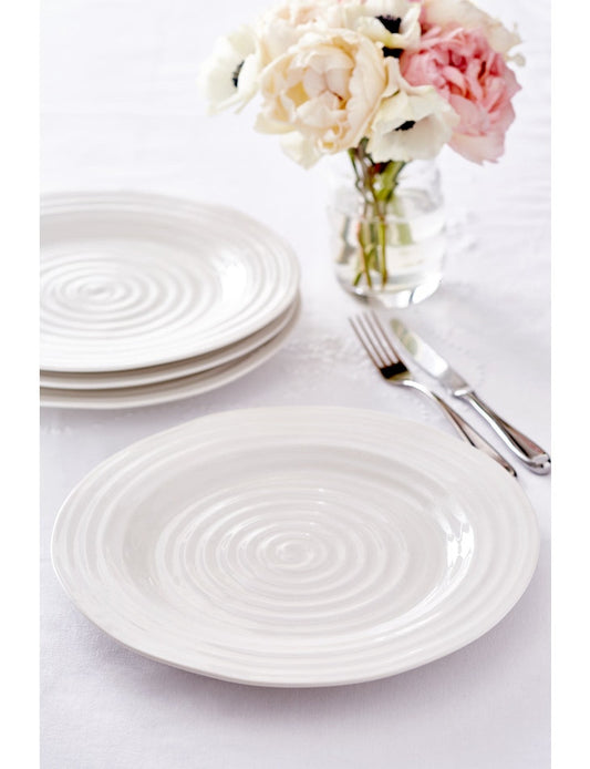 White Porcelain Dinner Plates - Set of Four