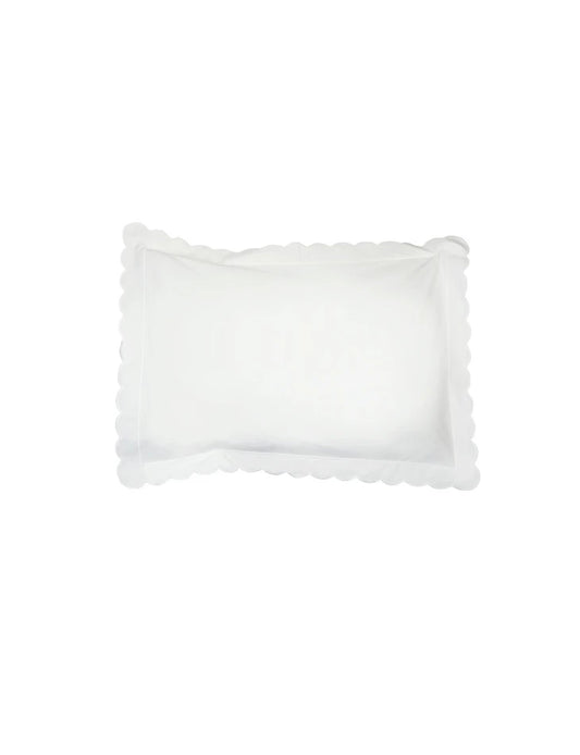 White Scalloped Super King Size Pillowcase (50cm x 90cm)