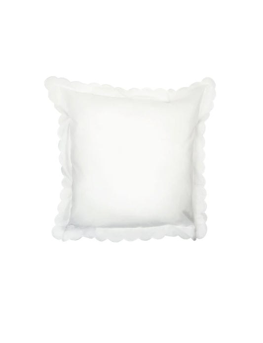 White Scalloped Square Pillowcase (65cm x 65cm)