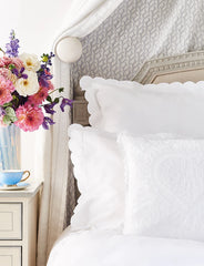 White Scalloped Double Duvet Cover