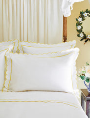 Yellow Scalloped King Size Duvet Cover