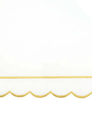 Yellow Scalloped King Size Flat Sheet